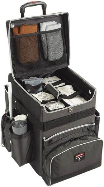 Rubbermaid - Ballistic Nylon Janitor Cart - 14-1/4" Width - Apex Tool & Supply
