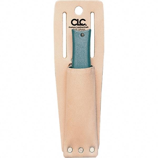 CLC - Knife Holster with 1 Pocket - Leather, Natural (Color), 2" Wide x 6" High x 1-1/4" Deep - Apex Tool & Supply