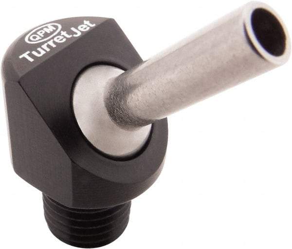QPM Products - 3/16" Hose Inside Diam, Coolant Hose Nozzle - NPT, for Use with CNC Lathes - Apex Tool & Supply