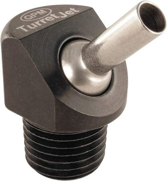 QPM Products - 5/16" Hose Inside Diam, Coolant Hose Nozzle - NPT, for Use with CNC Lathes - Apex Tool & Supply