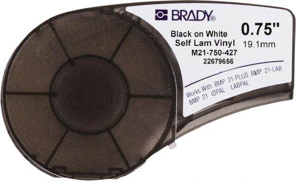 Brady - 3/4" Wide x 168" Long, Translucent & White Vinyl Tape - For BMP21 Plus Portable Label Printer, IDPAL Handheld Label Maker - Apex Tool & Supply