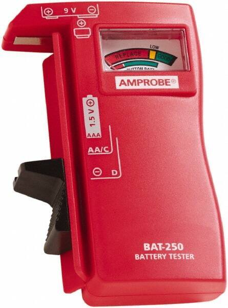 Amprobe - 0.9 VAC to 9 VAC, Battery Tester - Analog Display - Apex Tool & Supply