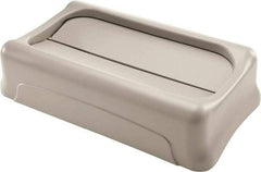 Rubbermaid - Rectangle Lid for Use with Rectangular Trash Cans - Beige, For Slim Jim Trash Cans - Apex Tool & Supply
