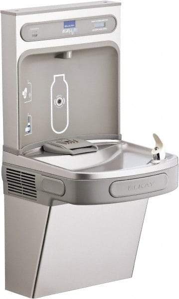 ELKAY - 8 GPH Cooling Capacity Barrier Free Wall Mounted Water Cooler & Fountain - In-Wall, 20 to 105 psi, 0.20 hp, Stainless Steel - Apex Tool & Supply