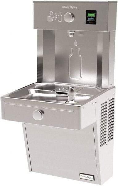 Halsey Taylor - 8 GPH Cooling Capacity Barrier Free Wall Mounted Water Cooler & Fountain - Bottle Filling, 20 to 105 psi, 0.20 hp, Stainless Steel - Apex Tool & Supply