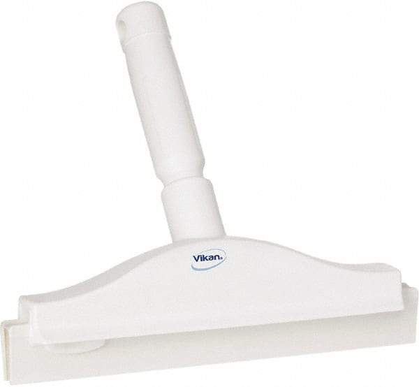 Vikan - 10" Rubber Blade Floor Squeegee - Double Edge, White, Plastic Holder - Apex Tool & Supply