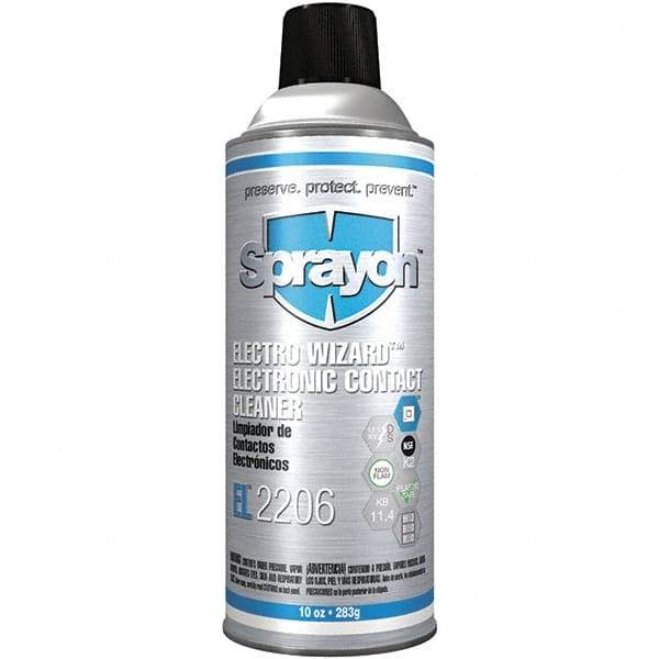 Sprayon - 10 Ounce Aerosol Electrical Grade Cleaner/Degreaser - 12,500 Volt Dielectric Strength, Flammable, Plastic Safe - Apex Tool & Supply