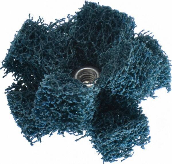 Standard Abrasives - 1-1/2" Diam Medium Density Cross Buff - 2 Plys, 8-32 Thread, Medium Grade, 20,000 Max RPM - Apex Tool & Supply