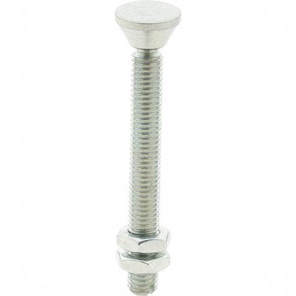 De-Sta-Co - M8 Carbon Steel Swivel Foot Tip Clamp Spindle Assembly - 62.48mm Thread Length, 72.9mm OAL, 0.63" Tip Surface Diam, Use with Toggle Clamps - Apex Tool & Supply