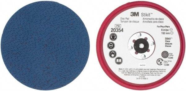 3M - 6" Diam Adhesive/PSA Disc Backing Pad - Firm Density, 12,000 RPM - Apex Tool & Supply