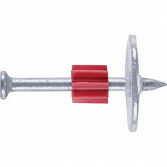 Powder Actuated Pins & Threaded Studs; Type: Drive Pin w/ Washer; Shank Length (Inch): 2-1/2; Shank Diameter (Decimal Inch): 2.5000; Head Diameter (Decimal Inch): 0.3000; Material: Steel; Thread Length (Inch): 0; Finish/Coating: Zinc; Washer Diameter (Inc