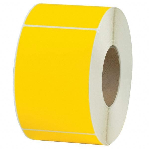 Value Collection - Pack of 4 Rolls, 1,000 Labels per Roll, 4" x 6" Yellow Topcoated Facestock Thermal Labels - Apex Tool & Supply
