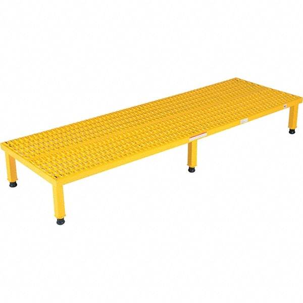 Vestil - 9" High x 24" Wide x 72" Deep, Yellow Step Stand - Steel, 500 Lb Capacity - Apex Tool & Supply