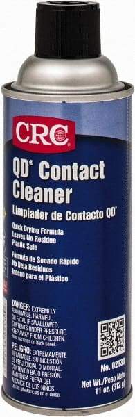 CRC - 11 Ounce Aerosol Contact Cleaner - 0°F Flash Point, 22,600 Volt Dielectric Strength, Flammable, Food Grade, Plastic Safe - Apex Tool & Supply