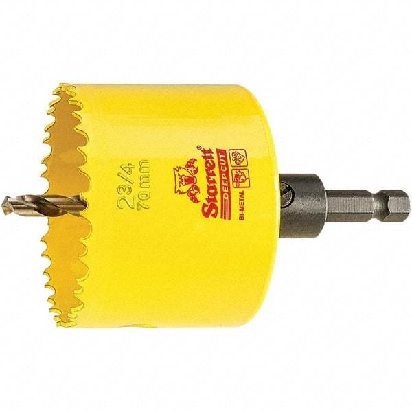 Starrett - 2-3/4" Diam, 2" Cutting Depth, Hole Saw - High Speed Steel Saw, Toothed Edge - Apex Tool & Supply