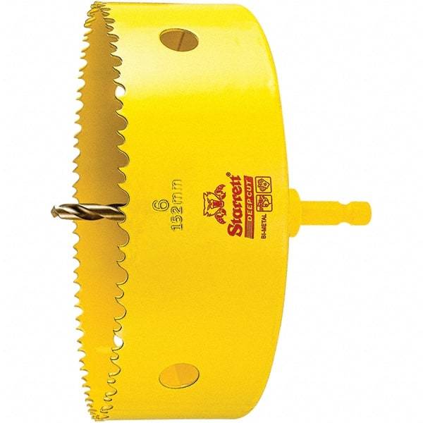Starrett - 6" Diam, 2" Cutting Depth, Hole Saw - High Speed Steel Saw, Toothed Edge - Apex Tool & Supply
