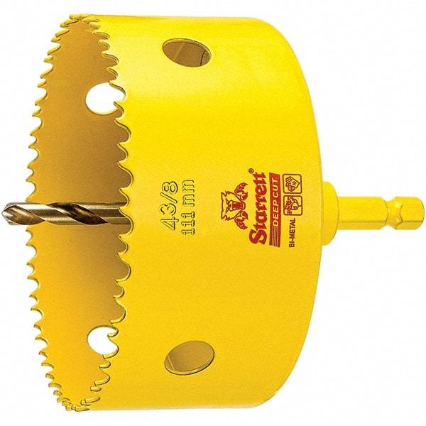 Starrett - 4-3/8" Diam, 2" Cutting Depth, Hole Saw - High Speed Steel Saw, Toothed Edge - Apex Tool & Supply