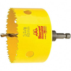 Starrett - 3-5/8" Diam, 2" Cutting Depth, Hole Saw - High Speed Steel Saw, Toothed Edge - Apex Tool & Supply