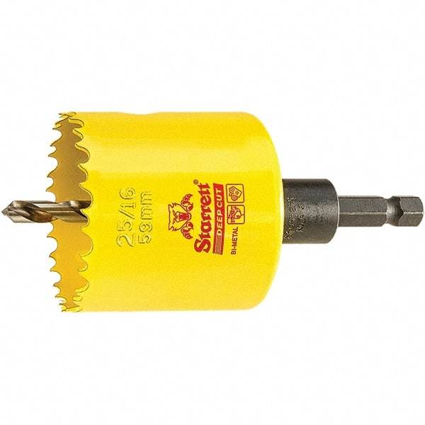 Starrett - 2-5/16" Diam, 2" Cutting Depth, Hole Saw - High Speed Steel Saw, Toothed Edge - Apex Tool & Supply