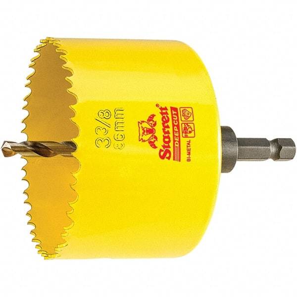Starrett - 3-3/8" Diam, 2" Cutting Depth, Hole Saw - High Speed Steel Saw, Toothed Edge - Apex Tool & Supply
