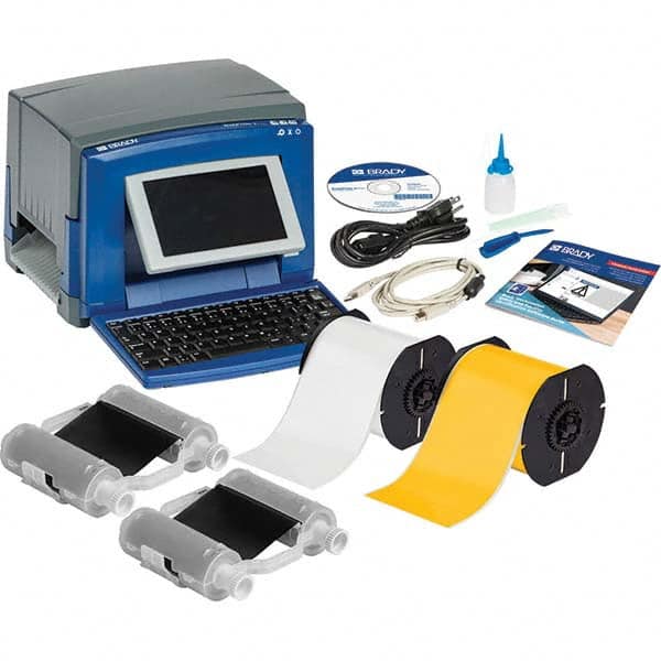 Brady - Electronic Label Makers Type: Desktop Label Printer Accessories: Cleaning Kit; Cutter Cleaning Tool; Documentation Holder; Drivers CD; Network Card; Power Cord; Quick Start Guide; Stylus; USB Cable - Apex Tool & Supply