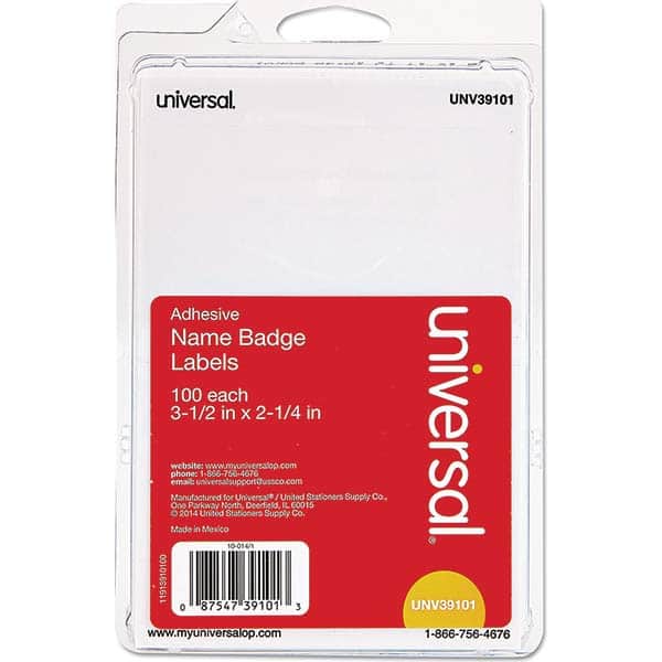 UNIVERSAL - Labels, Ribbons & Tapes Type: Badges Color: White - Apex Tool & Supply