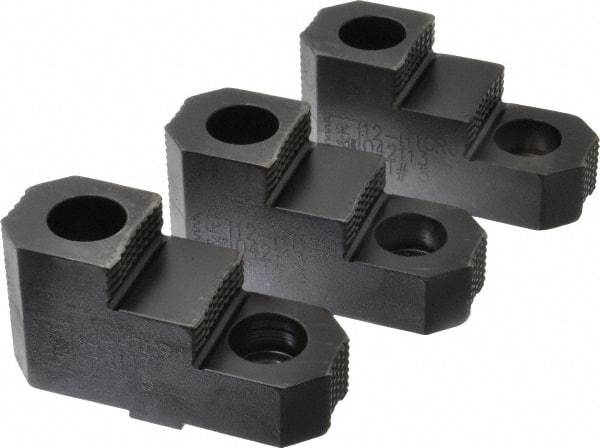 H & R Manufacturing - 12" Max Chuck Diam Compatibility, Mild Carburized Steel Tongue & Groove Hard Lathe Top Jaws - 2 Steps, 1/2" Groove Width, 1-3/4" Wide x 4.55" Long x 2-15/32" High - Apex Tool & Supply