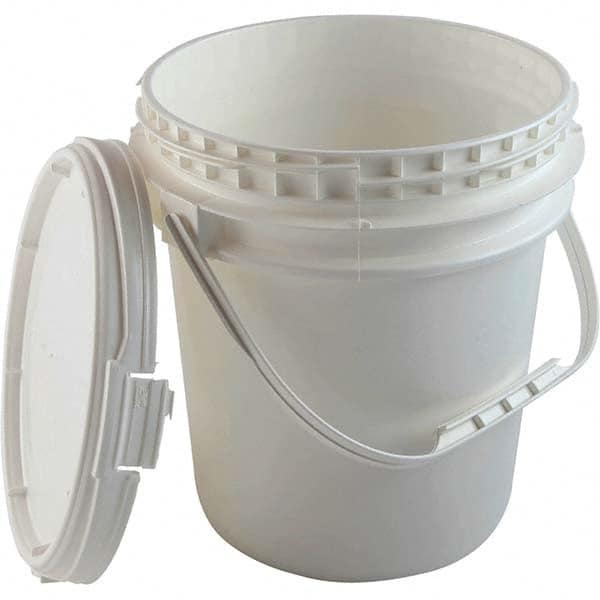Dynalon Labware - 1 6-Piece 2.5 Gal 9.1" High, High-Density Polyethylene Round White Single Pail - Apex Tool & Supply
