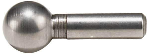 Jergens - 1/2" Ball Diam, 1/4" Shank Diam, Steel Standard Tooling Ball - 1-1/2" Ball Center to Shank Bottom - Apex Tool & Supply