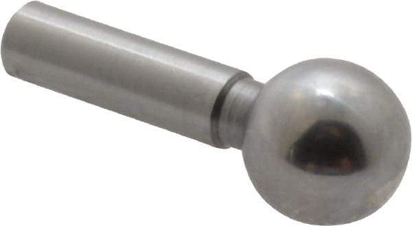 Jergens - 1/4" Ball Diam, 1/8" Shank Diam, Steel Standard Tooling Ball - 9/16" Ball Center to Shank Bottom - Apex Tool & Supply