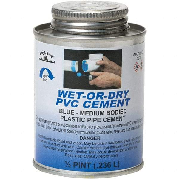 Black Swan - 1/2 Pt Medium Bodied Cement - Blue, Use with PVC - Apex Tool & Supply