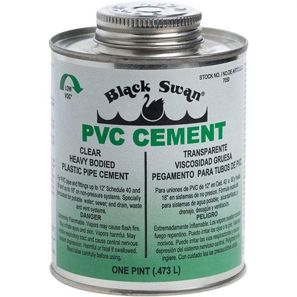 Black Swan - 1 Pt Heavy Duty Cement - Clear, Use with PVC - Apex Tool & Supply