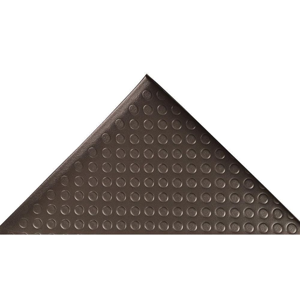 Anti-Fatigue Mat: 48.0000″ Length, 36.0000″ Wide, 1/2″ Thick, Closed Cell Polyvinylchloride, Beveled Edge, Medium Duty Bubbled, Black, Dry