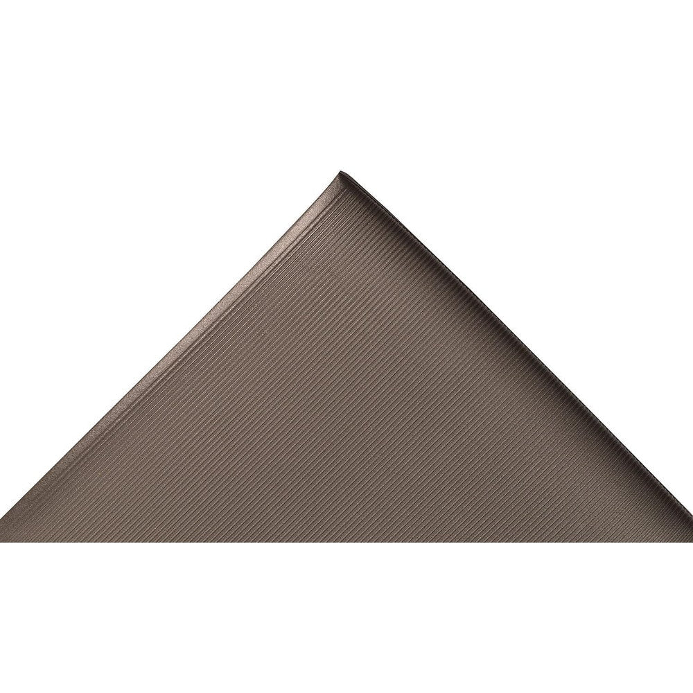 Anti-Fatigue Mat: 48.0000″ Length, 36.0000″ Wide, 1/2″ Thick, Closed Cell Polyvinylchloride, Beveled Edge, Medium Duty Ribbed, Black, Dry