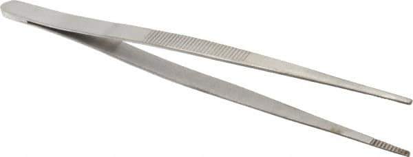 General - 6" OAL Utility Tweezers - Blunt, Serrated Points - Apex Tool & Supply