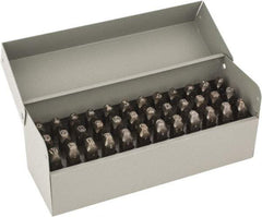 C.H. Hanson - 36 Piece, 3/16" Character Steel Stamp Set - Letters & Figures, Low Stress Round Face Full - Apex Tool & Supply