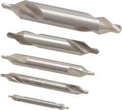 Keo - 5 Piece, #1 to 5, Plain Edge, High Speed Steel Combo Drill & Countersink Set - 60° Incl Angle - Apex Tool & Supply