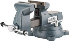 Wilton - 6" Jaw Width x 5-3/4" Jaw Opening Capacity, 4-1/8" Throat Depth, Bench & Pipe Combination Vise - 1/4 to 3-1/2" Pipe Capacity, Swivel Base, Bolt Down Attachment, Ductile Iron - Apex Tool & Supply