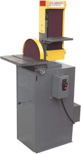 Kalamazoo - 48" Long x 6" Wide Belt, 12" Diam, Combination Sanding Machine - 3 hp, Triple Phase - Apex Tool & Supply