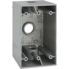 Hubbell-Raco - 4.56 x 2.811 x 2.807" Aluminum Rectangular Weather Resistant Outlet Box - Apex Tool & Supply