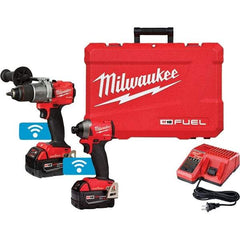 Milwaukee Tool - 18 Volt Cordless Tool Combination Kit - Includes 1/2" Drill/Driver & 1/4" Impact Driver, Lithium-Ion Battery Included - Apex Tool & Supply