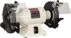 Jet - 10" Wheel Diam x 1" Wheel Width, 1-1/2 hp Grinder - 1" Arbor Hole Diam, 1 Phase, 1,725 Max RPM, 115 Volts - Apex Tool & Supply