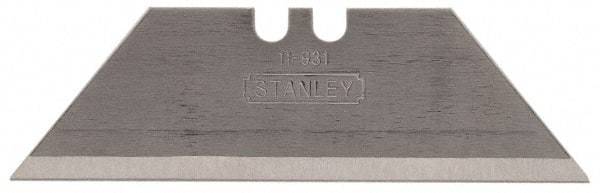Stanley - 100 Piece Carbon Steel Utility Knife Blade - 2-7/16" OAL, 0.035" Blade Thickness - Apex Tool & Supply