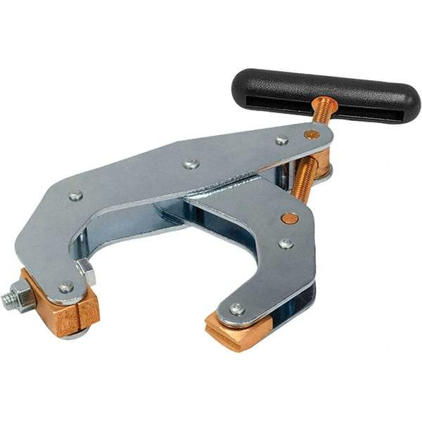 Kant Twist - 1,700 Lb, 4-1/2" Max Opening, 2-3/8" Open Throat Depth, 2-5/8" Closed Throat Depth, Cantilever Clamp - Copper Plated Steel Jaw, T-Handle, 1-1/8" Max Width - Apex Tool & Supply