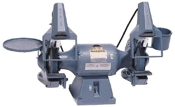 Baldor - 8" Wheel Diam x 1" Wheel Width, 3/4 hp Grinder - 3/4" Arbor Hole Diam, 1 Phase, 1,800 Max RPM, 115/230 Volts - Apex Tool & Supply