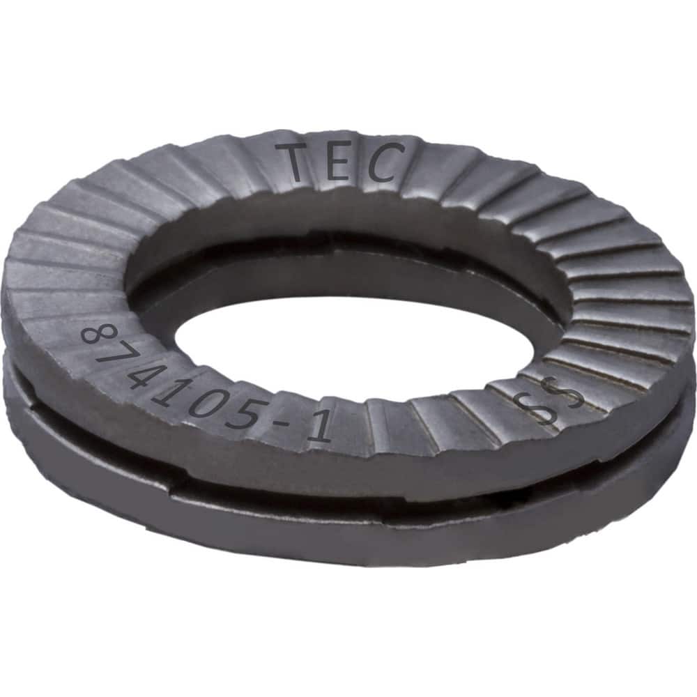 Wedge Lock Washers; Thread Size: 3/8; Material: Stainless Steel; Inside Diameter: 0.406 in; Outside Diameter: 0.654 in; Finish: Uncoated; Hardness: Kolsterize Case Hardened; Standards: MIL-STD-1312-7 ISO 9001:2008 ISO TS16949; Thickness: 2.0 in