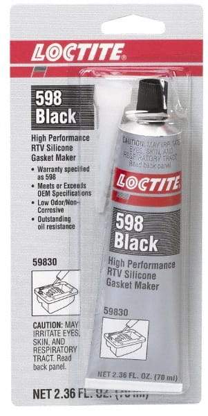 Loctite - 70ml High Performance RTV Silicone Gasket Maker - -75 to 625°F, Black, Comes in Tube - Apex Tool & Supply