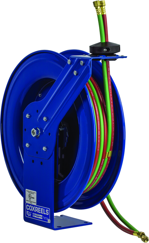 #SHW-N-150 For 1/4" I.D x 50' Oxy-acetylene Hose- Spring Rewind Hose Reel - Apex Tool & Supply