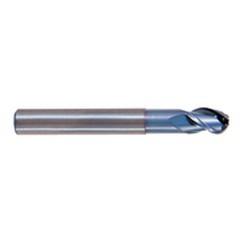3/8" Dia. - 2-1/2" OAL - TiCN CBD-Ball Nose HP End Mill-3 FL - Apex Tool & Supply