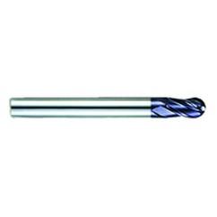 1/4" Dia. - 3-1/8" OAL - AlTiN CBD-Ball Nose HP End Mill-4 FL - Apex Tool & Supply